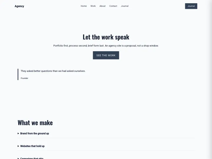 Agency · Bold Slate
