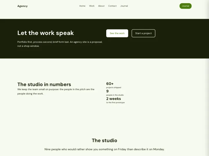 Agency · Clear Olive