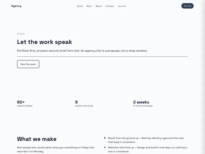 Agency · Modern Slate