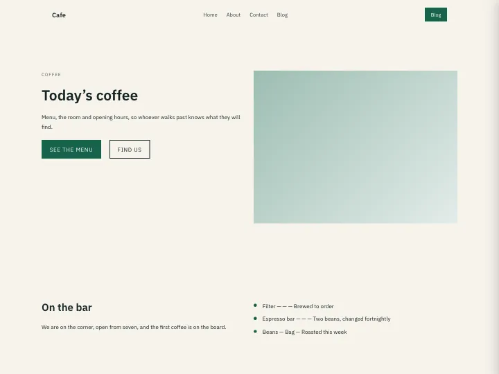 Cafe · Compact Forest