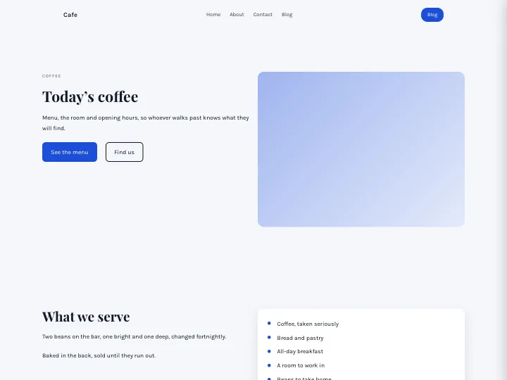 Cafe · Warm Navy
