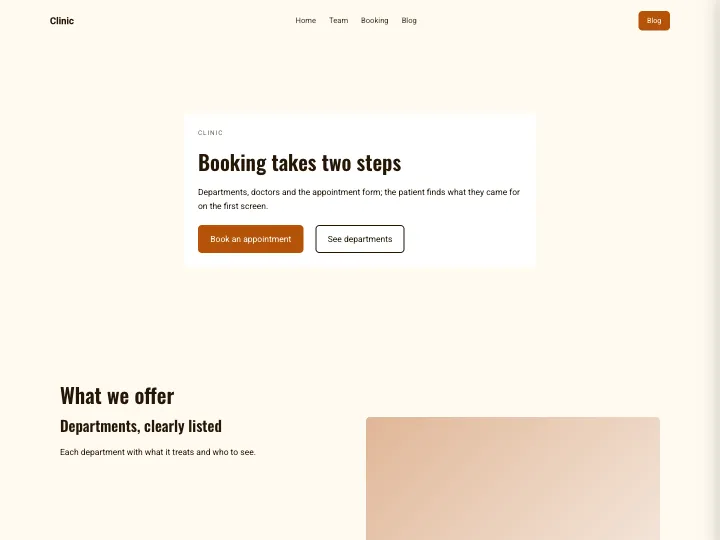 Clinic · Bold Amber