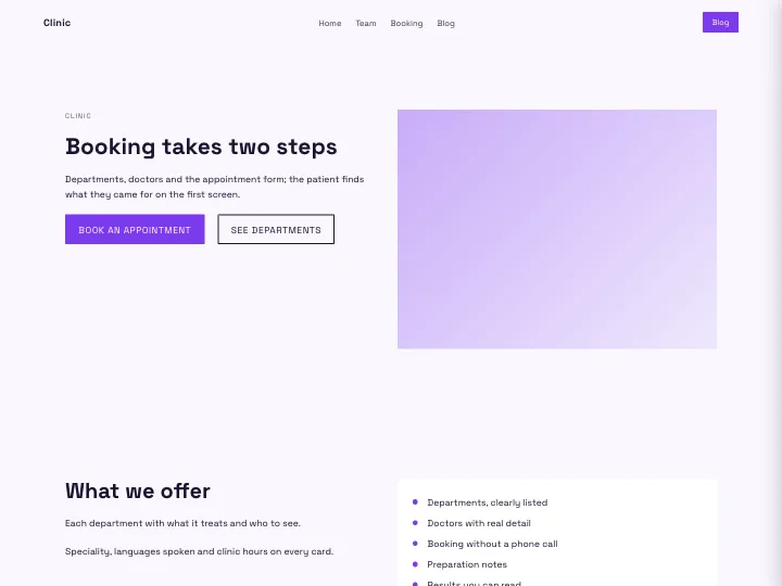 Clinic · Modern Violet