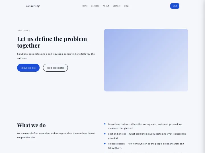 Consulting · Warm Navy