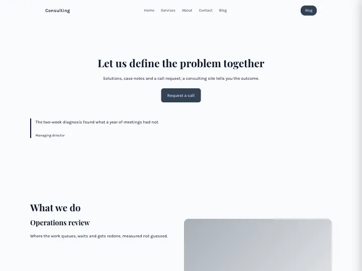Consulting · Warm Slate