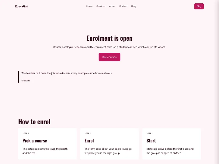 Education · Bold Rose