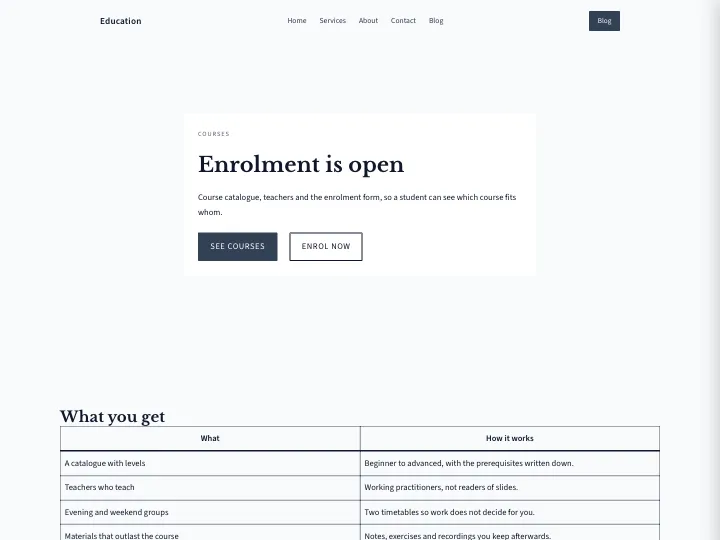 Education · Classic Slate