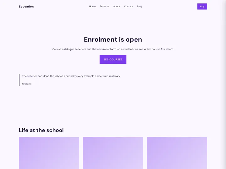 Education · Clear Violet