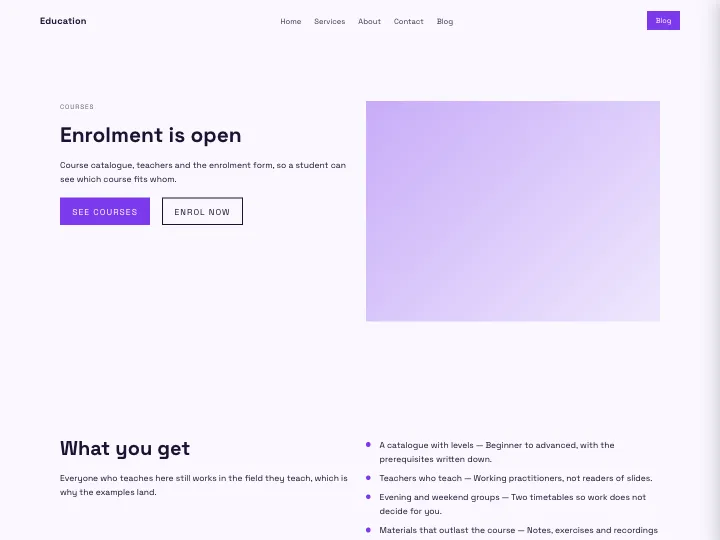 Education · Modern Violet
