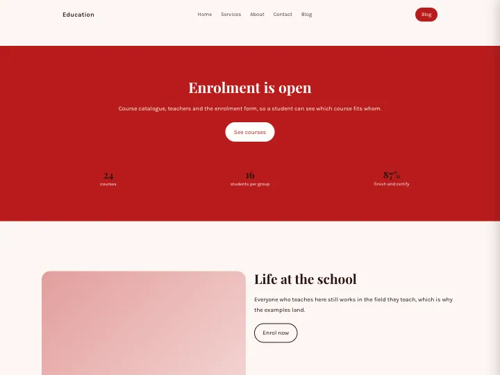 Education · Warm Brick