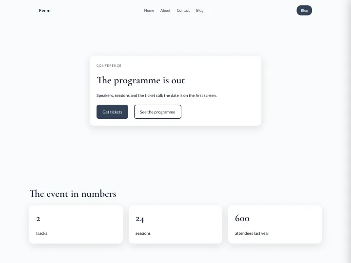 Event · Elegant Slate