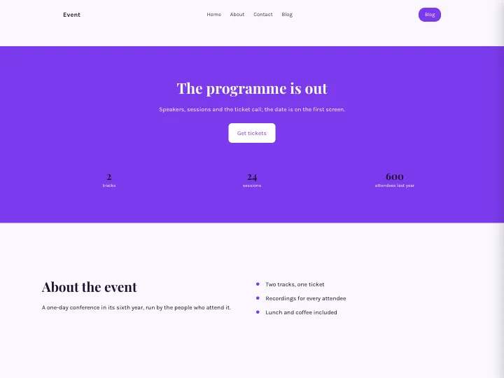 Event · Warm Violet