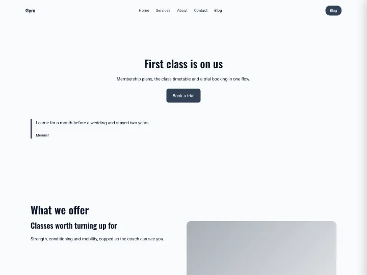 Gym · Bold Slate