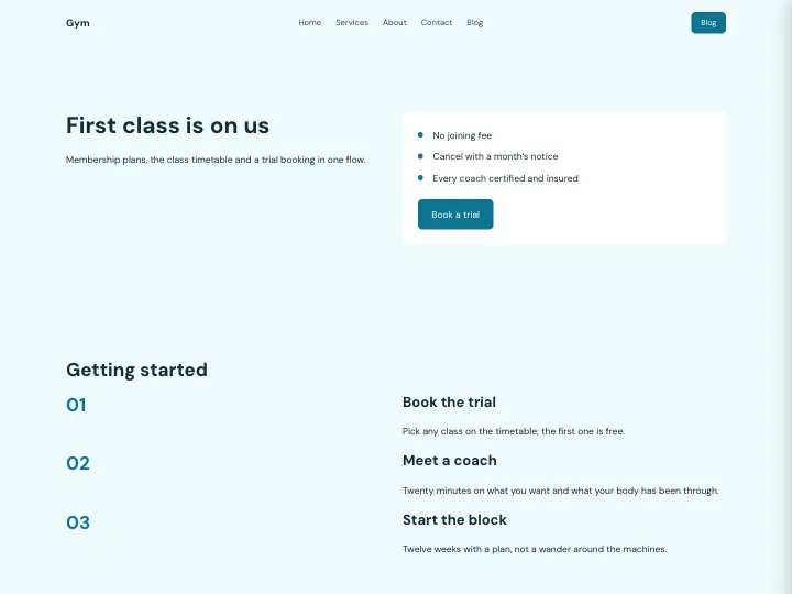 Gym · Clear Ocean