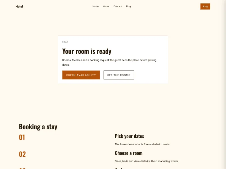 Hotel · Bold Amber