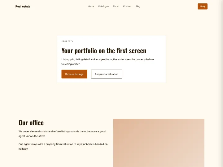 Real estate · Bold Amber