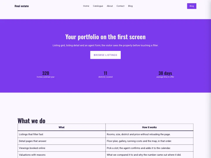 Real estate · Bold Violet