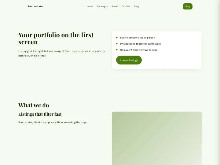 Real estate · Warm Olive