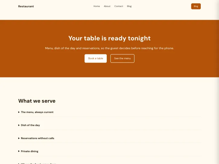 Restaurant · Clear Amber