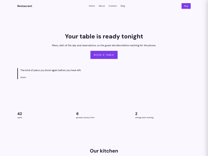Restaurant · Clear Violet