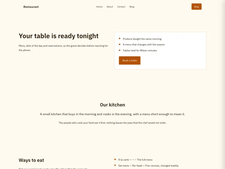 Restaurant · Compact Amber
