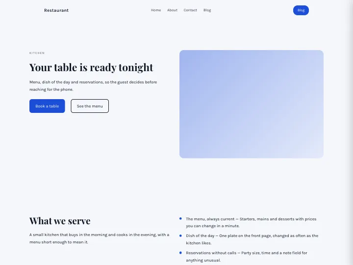 Restaurant · Warm Navy