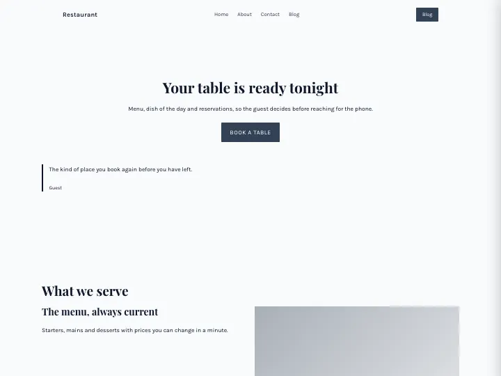 Restaurant · Warm Slate