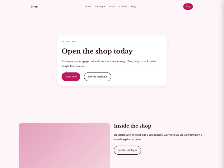 Shop · Classic Rose