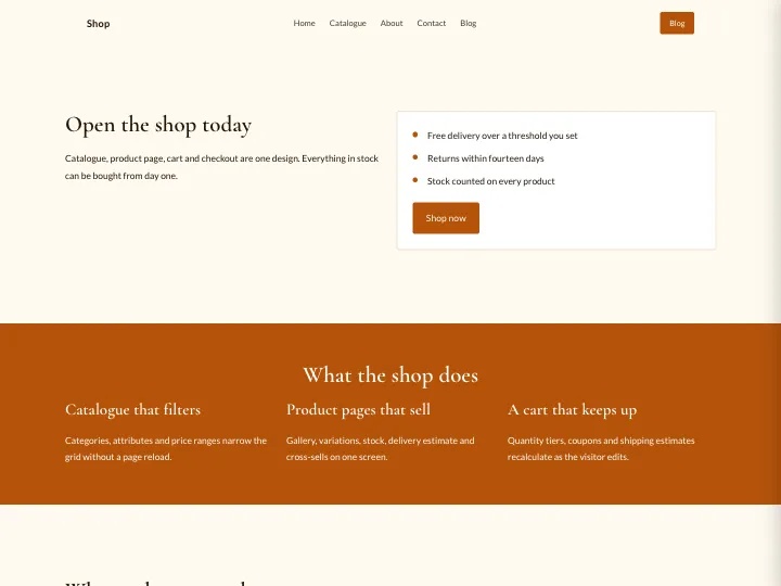 Shop · Elegant Amber