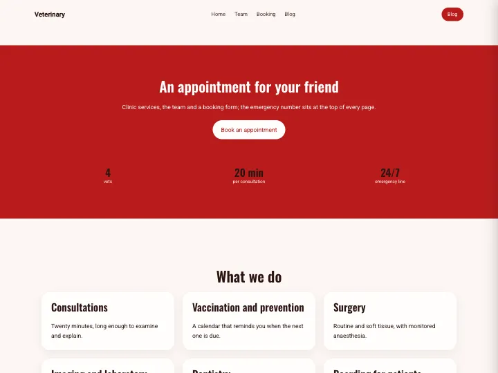 Veterinary · Bold Brick