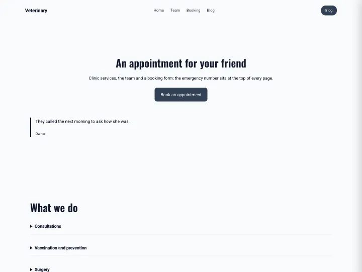 Veterinary · Bold Slate