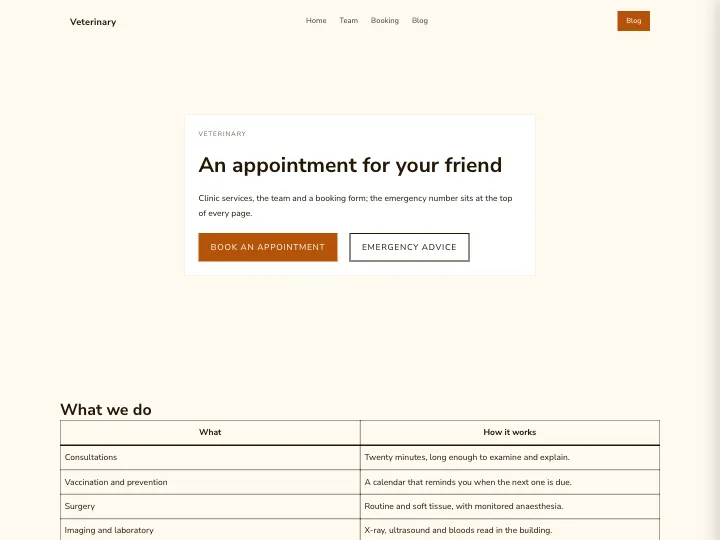 Veterinary · Soft Amber