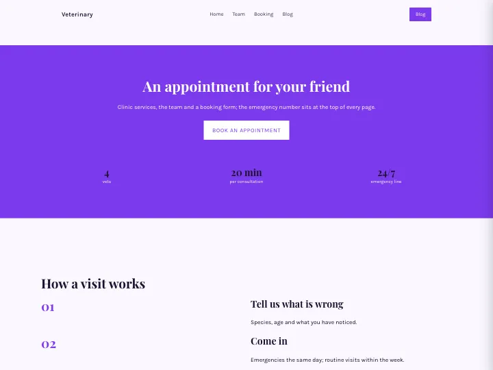Veterinary · Warm Violet
