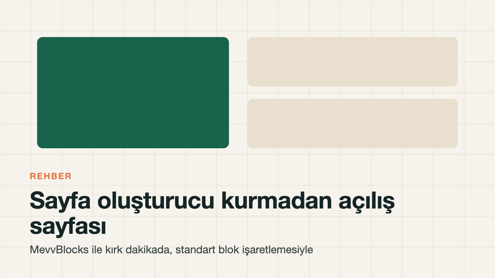 Sayfa oluşturucu kurmadan açılış sayfası: kırk bir dakika